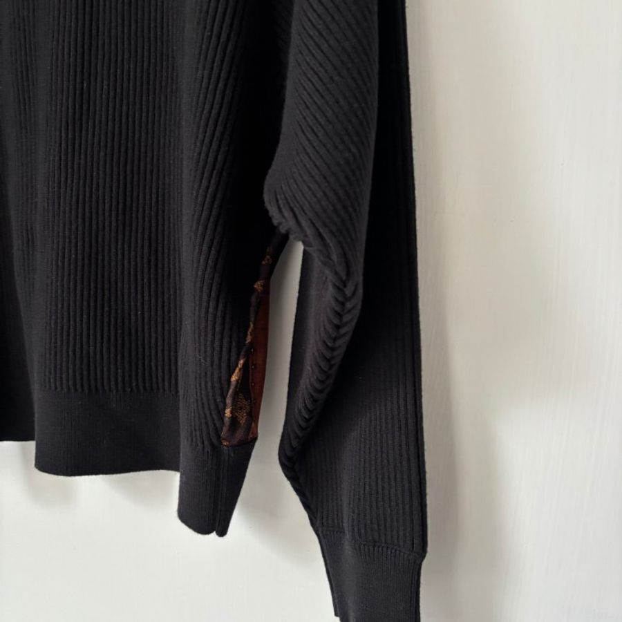 ::LOIUS VUITTON:: LV 經典Monogram 絲質拼接黑坑條 飛行員外套 SS24 Velvet feel Coat Women's Multicolor-4