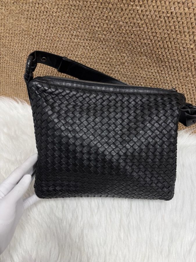 Bottega Veneta 葆蝶家Bv 黑色大飯盒 男女同款 底長35-2