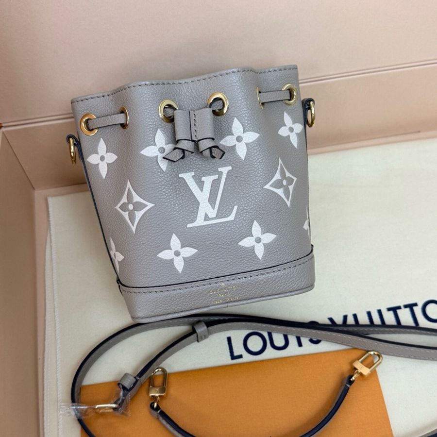 Louis Vuitton路易威登 灰色 水桶包nano 手提包斜挎包-1