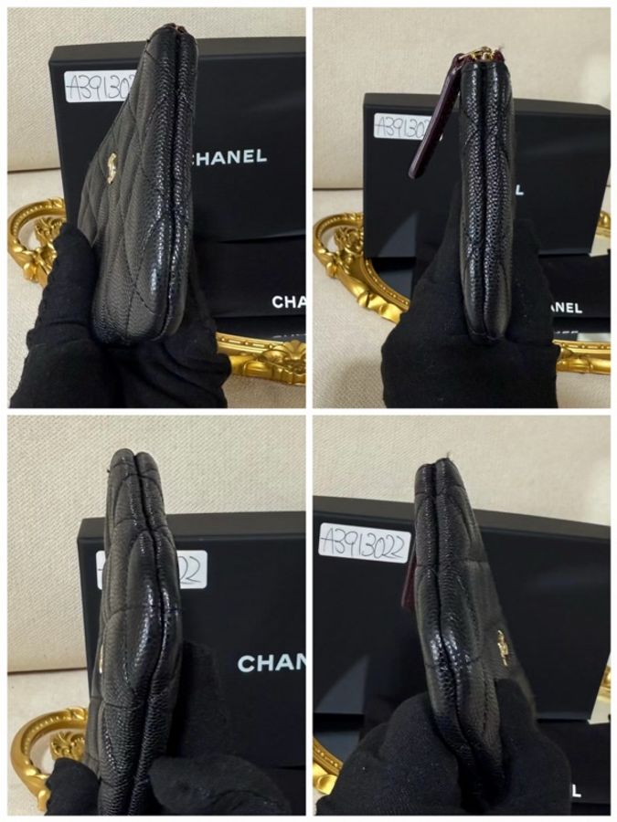 CHANEL 經典荔枝牛皮零錢包-2