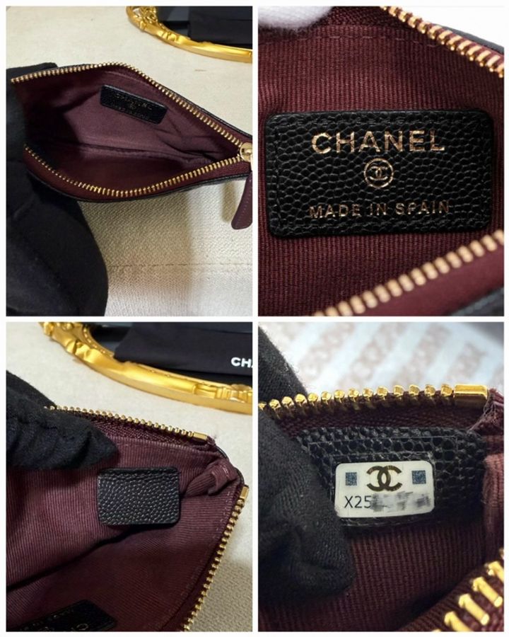 CHANEL 經典荔枝牛皮零錢包-4