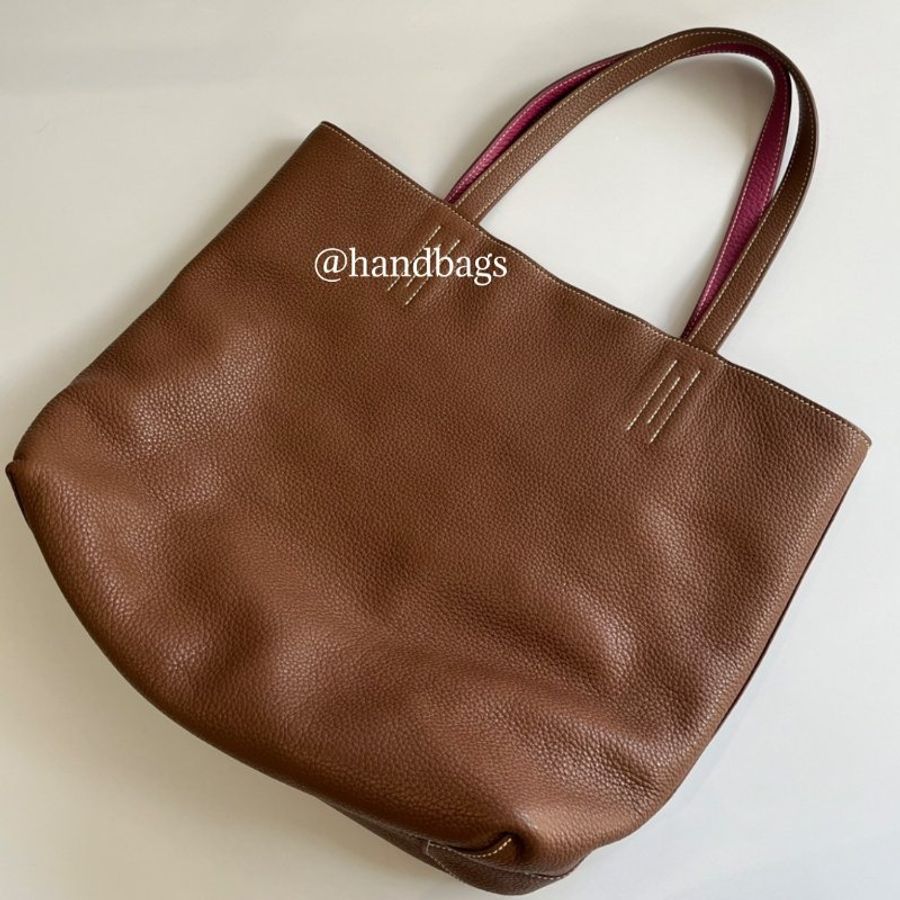 Hermes Double Sens 45 栗子色/ 托斯卡紫色 雙面 雙色 手提包 托特包-1