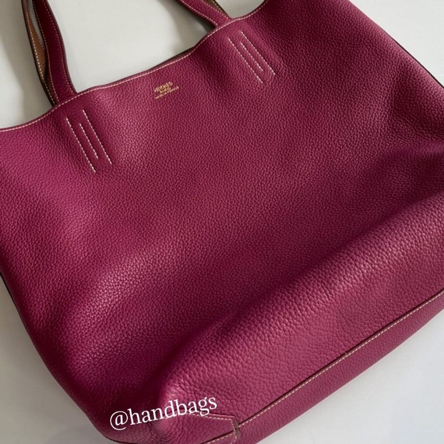 Hermes Double Sens 45 栗子色/ 托斯卡紫色 雙面 雙色 手提包 托特包-4