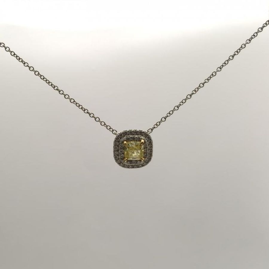 TIFFANY&CO 鑽石pt950黃鑽0.46克拉項鏈項鏈-1