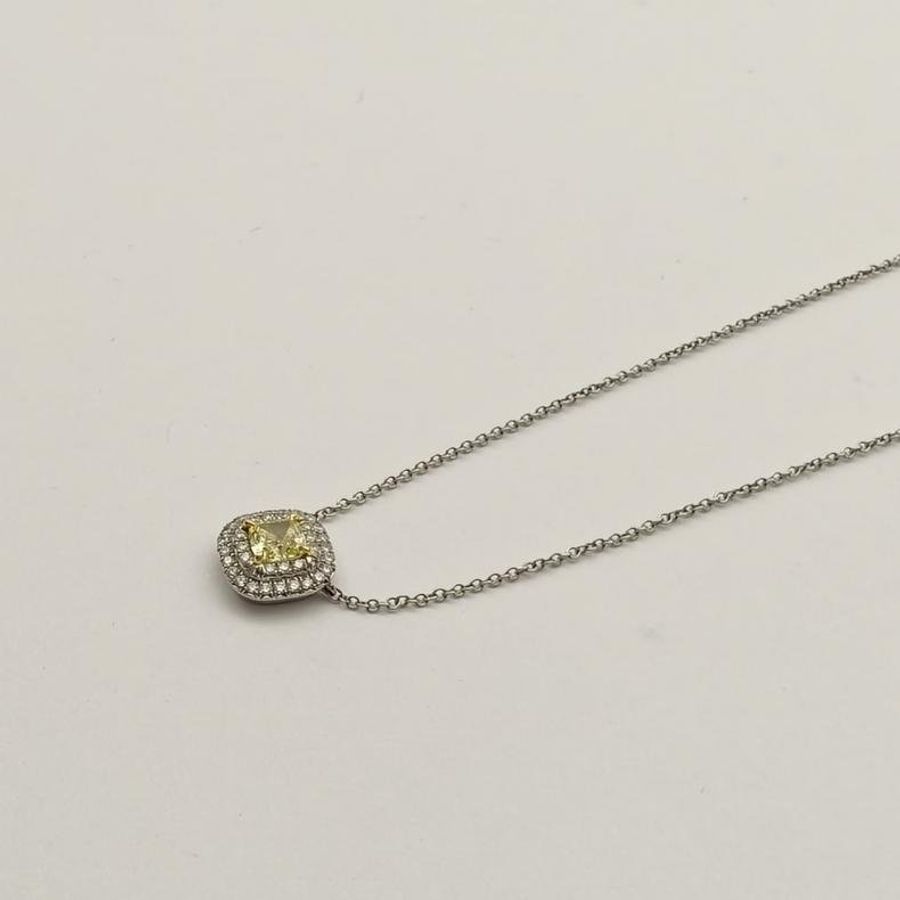 TIFFANY&CO 鑽石pt950黃鑽0.46克拉項鏈項鏈-2