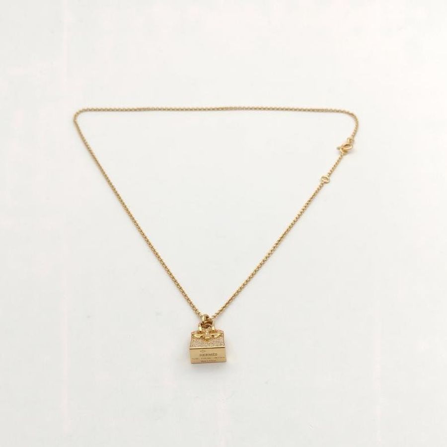 HERMES AmulettesBirkin項鏈滿鑽18K玫瑰金/鑽石-5