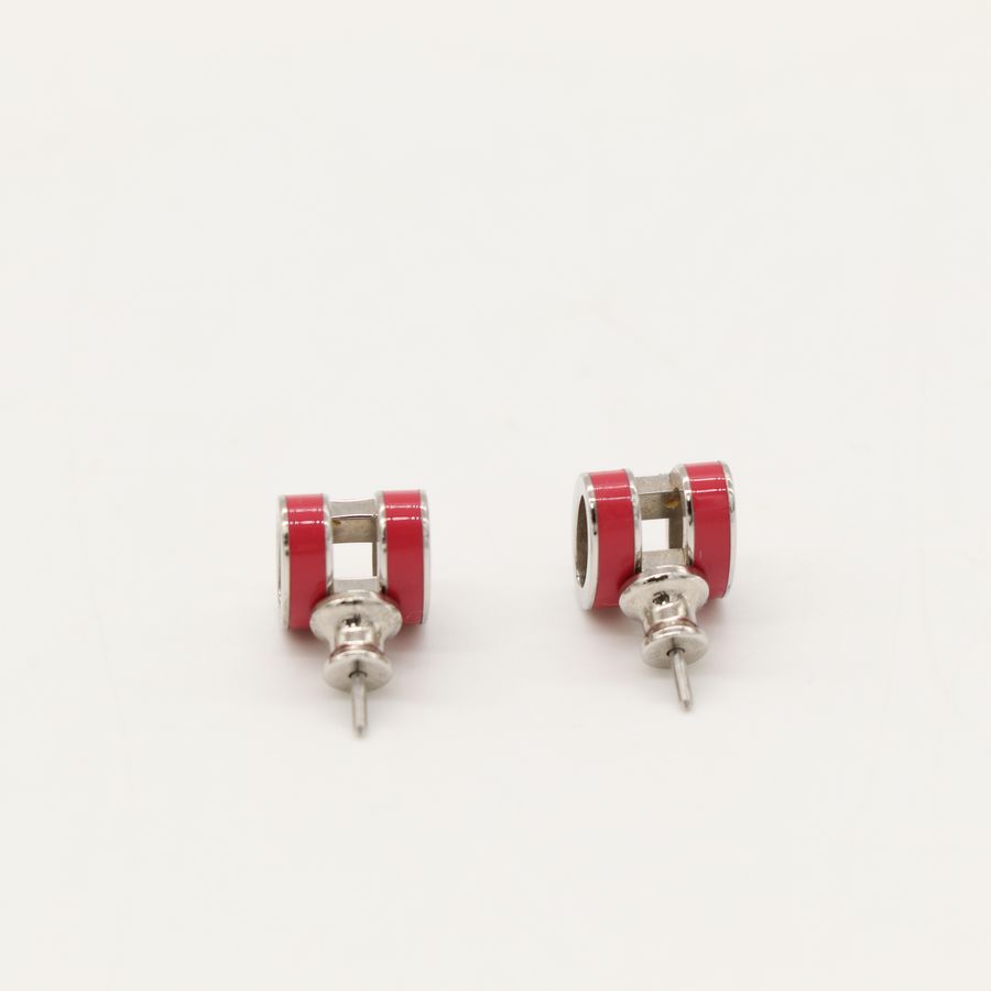 Hermès 耳環Pop H 玫紅色-5
