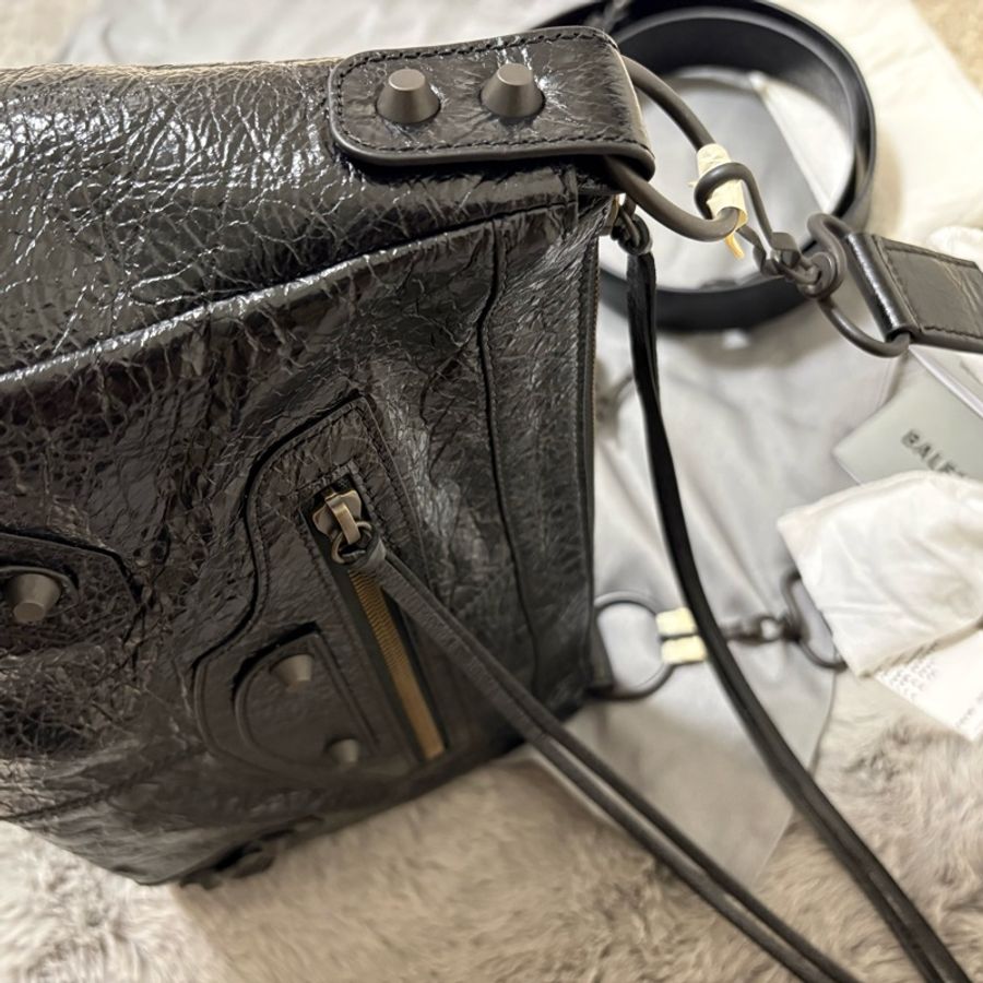 全新BALENCIAGA 巴黎世家 MEN‘S LE CITY MOTO SMALL IN BLACK專櫃強勢回補款-6