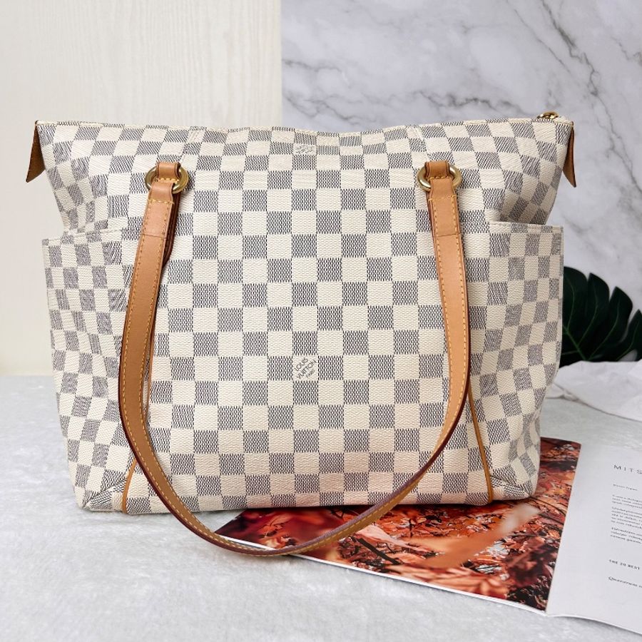 LV Damier Azur 白棋盤格 Totally MM 中號托特包-9