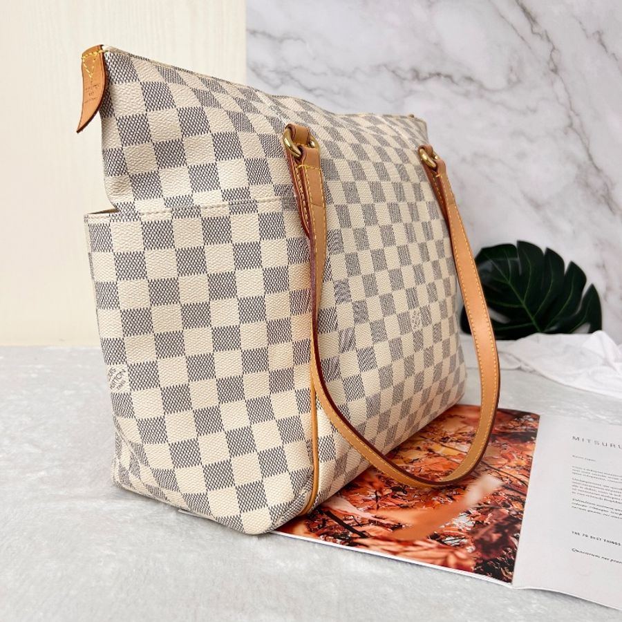 LV Damier Azur 白棋盤格 Totally MM 中號托特包-10