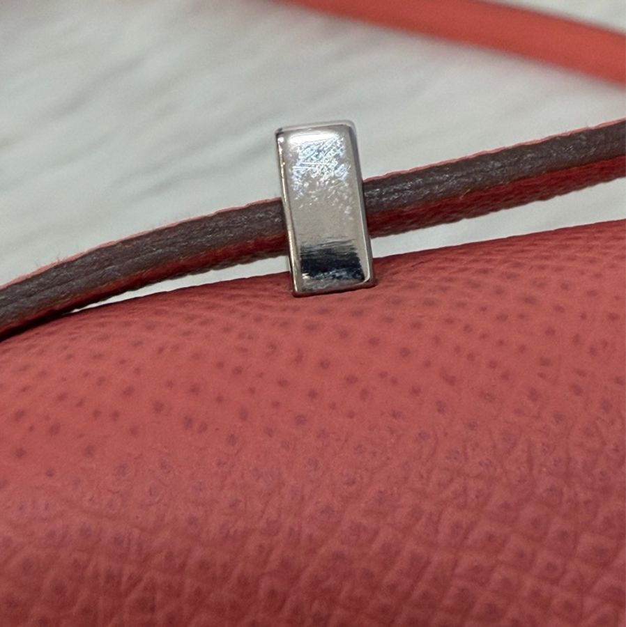 HERMES MINI Constance 18 EPSOM 淺粉橘 淡藕粉 銀釦 康康 斜背包 肩背包-44