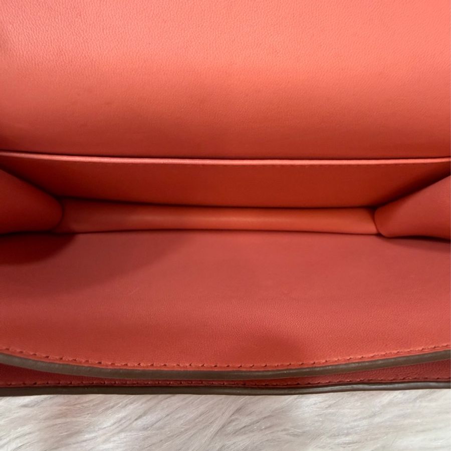 HERMES MINI Constance 18 EPSOM 淺粉橘 淡藕粉 銀釦 康康 斜背包 肩背包-48