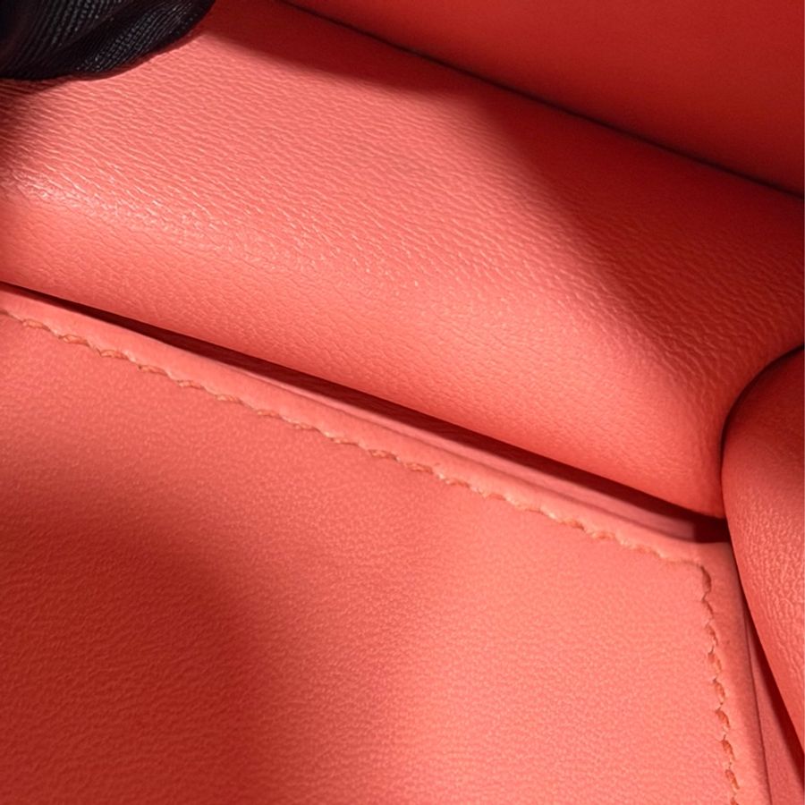 HERMES MINI Constance 18 EPSOM 淺粉橘 淡藕粉 銀釦 康康 斜背包 肩背包-70
