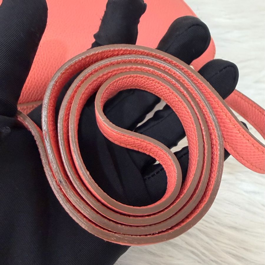 HERMES MINI Constance 18 EPSOM 淺粉橘 淡藕粉 銀釦 康康 斜背包 肩背包-80