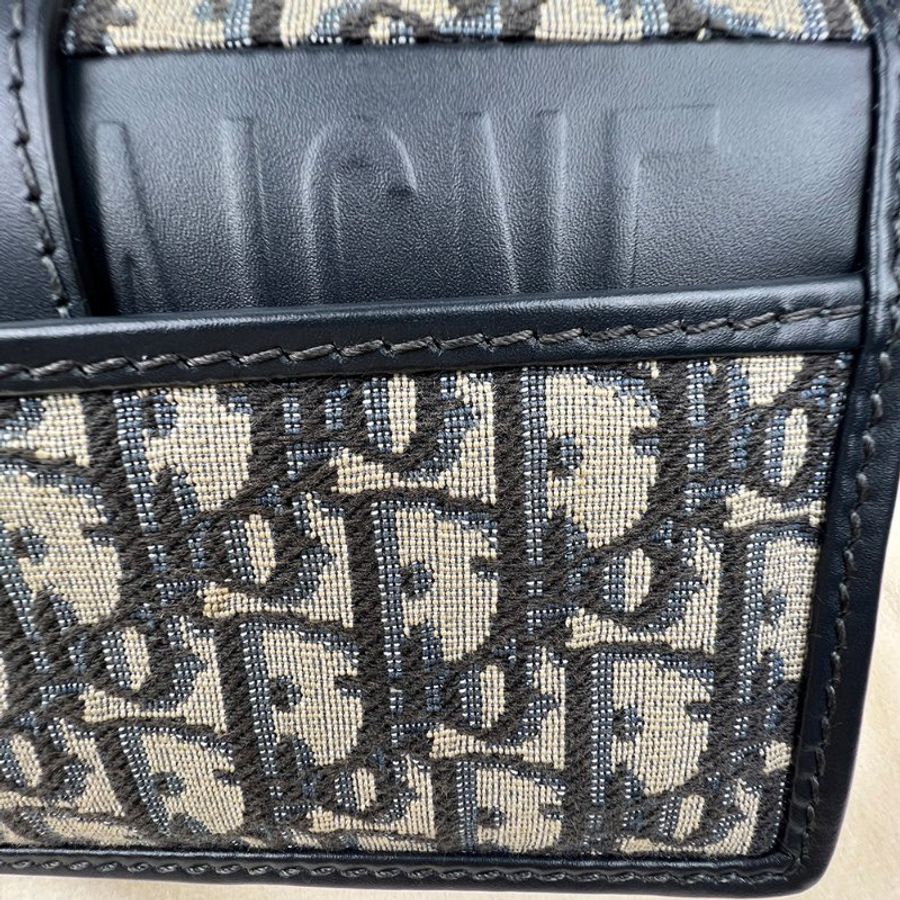 🖤 鑒定師的收藏 🖤 迪奧 蒙田30 藍色 Oblique 經典提花家釦雙肩帶 兩用包 Dior 30 Montaigne East-West Flap Bag in Blue Oblique Canvas-15