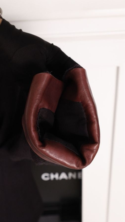 Chanel 00年深蓝色毛呢皮领拼接两口袋上衣外套半裙套装-31