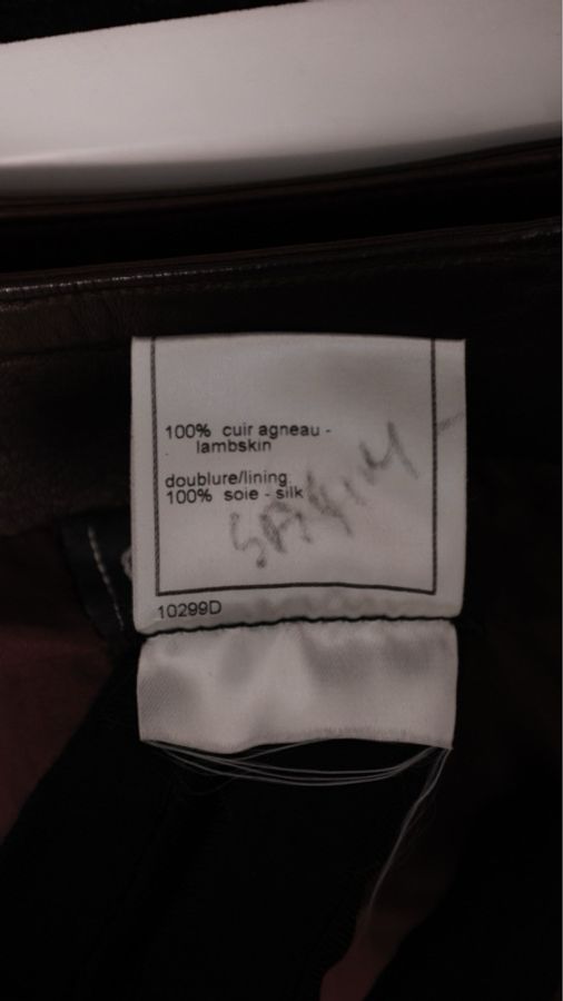 Chanel 00年深蓝色毛呢皮领拼接两口袋上衣外套半裙套装-43
