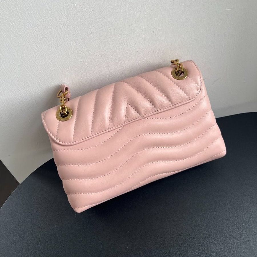 芯片款 路易威登/Louis Vuitton New Wave 粉金鏈條肩背包-1