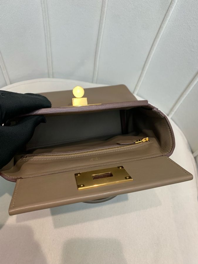 Hermes 愛馬士 大象灰 +金扣 mini 迷你 2424 U stamp-17