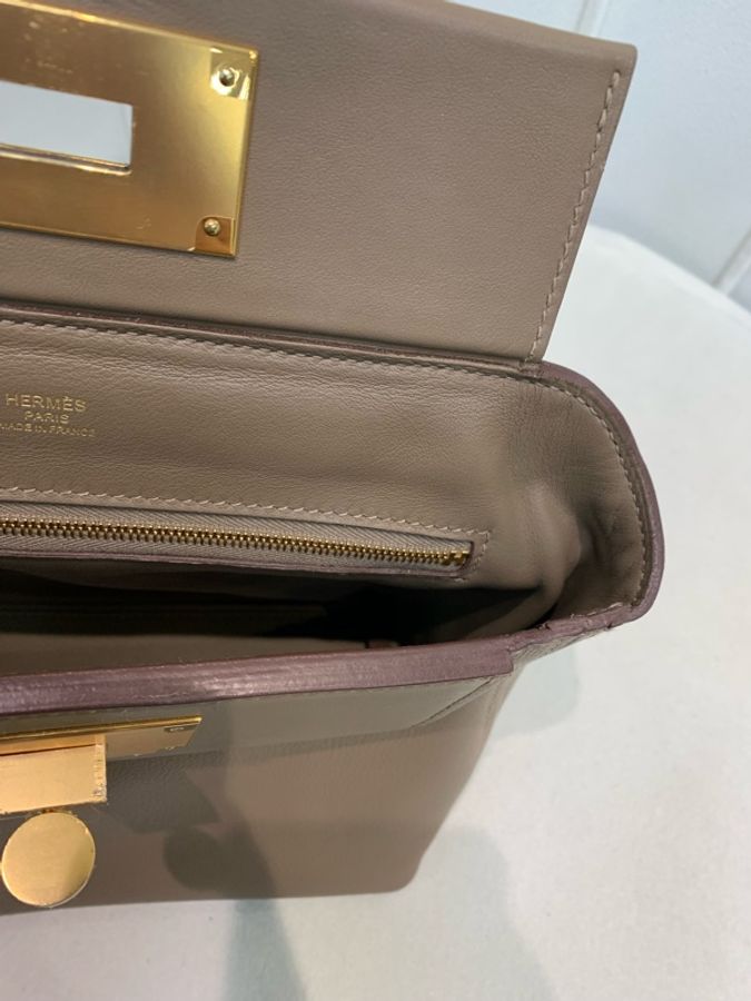 Hermes 愛馬士 大象灰 +金扣 mini 迷你 2424 U stamp-19