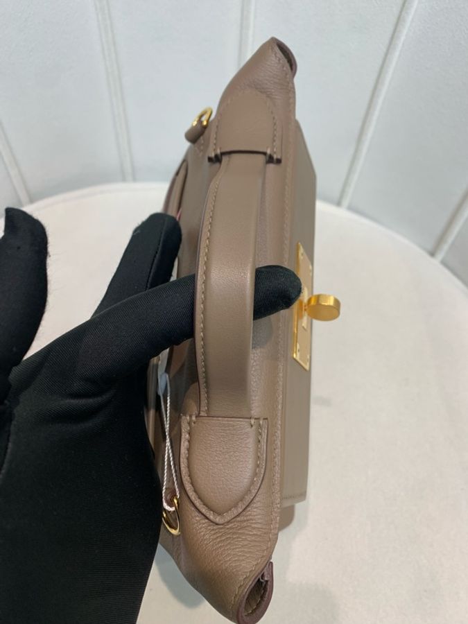 Hermes 愛馬士 大象灰 +金扣 mini 迷你 2424 U stamp-38