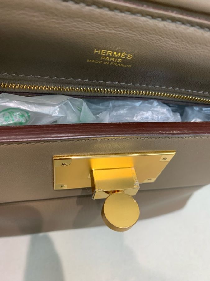 Hermes 愛馬士 大象灰 +金扣 mini 迷你 2424 U stamp-43