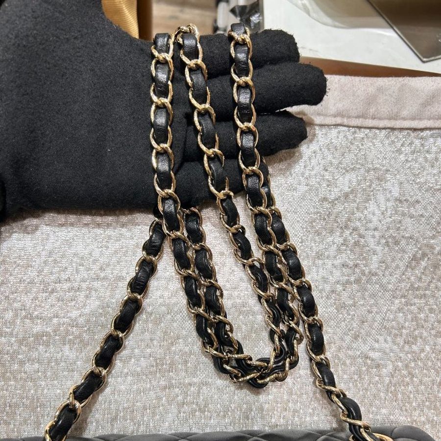 香奈兒/Chanel 黑金CF 大mini鏈條包-10