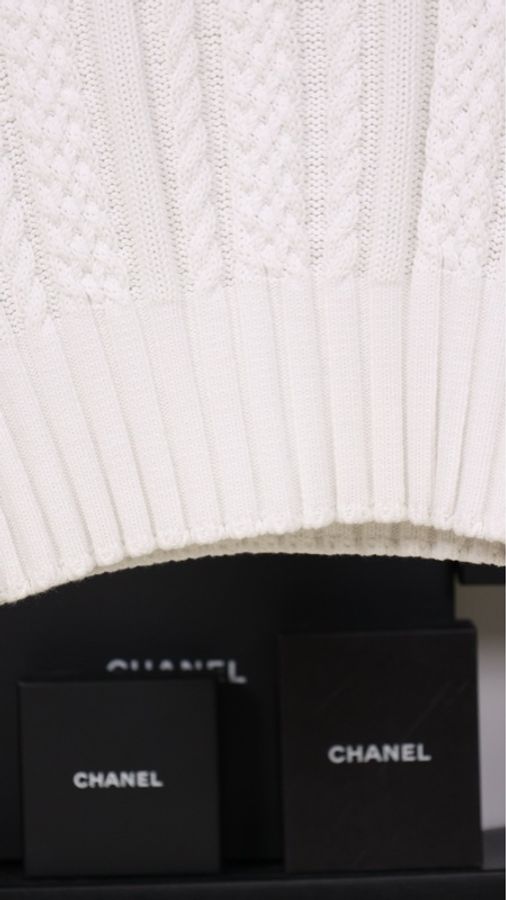 Chanel 02年无袖白色针织高领背心上衣-14