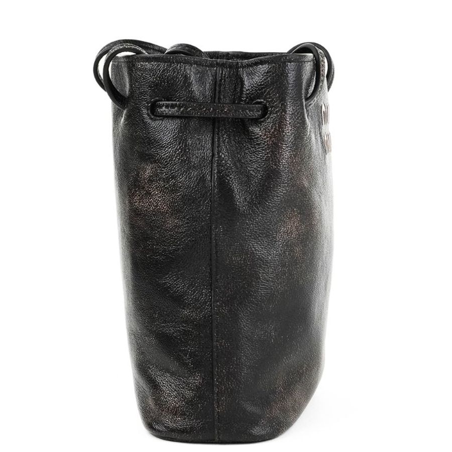 🖤 鑒定師的收藏 🖤 MIU MIU Nappa Leather Pouch 復古做舊抽繩雙肩帶迷你水桶包 納帕羊皮 福袋包-13