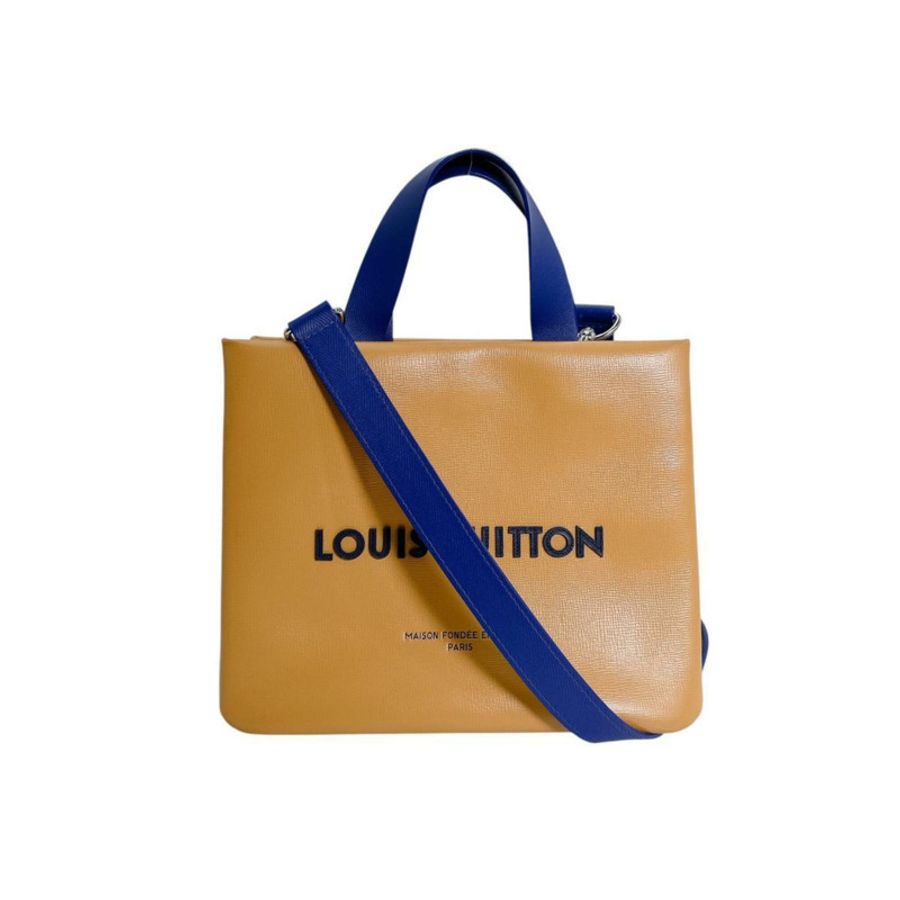 路易威登 (Louis Vuitton) 迷你牛皮購物袋 M28310 藏紅花黃-0