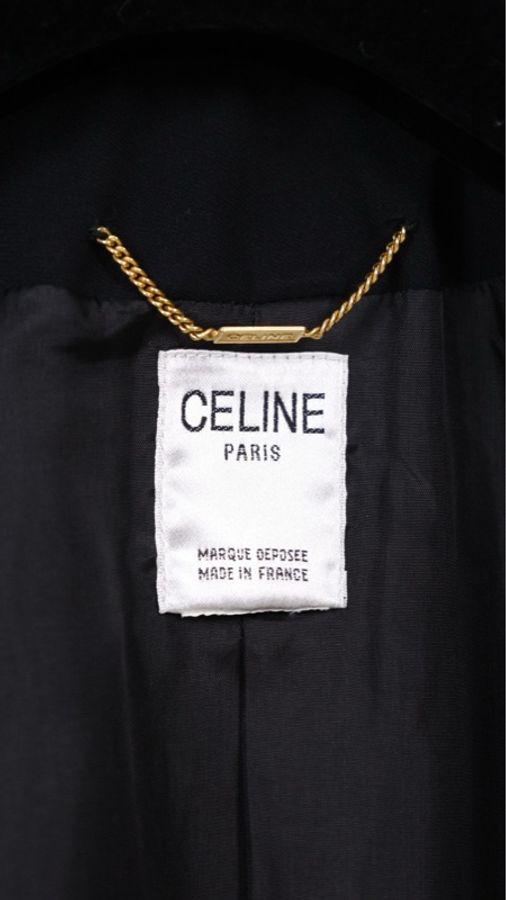 Celine黑金扣长款西装外套-25