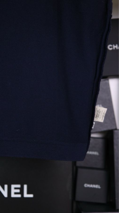Chanel 深蓝色金扣针织背心上衣外套-10