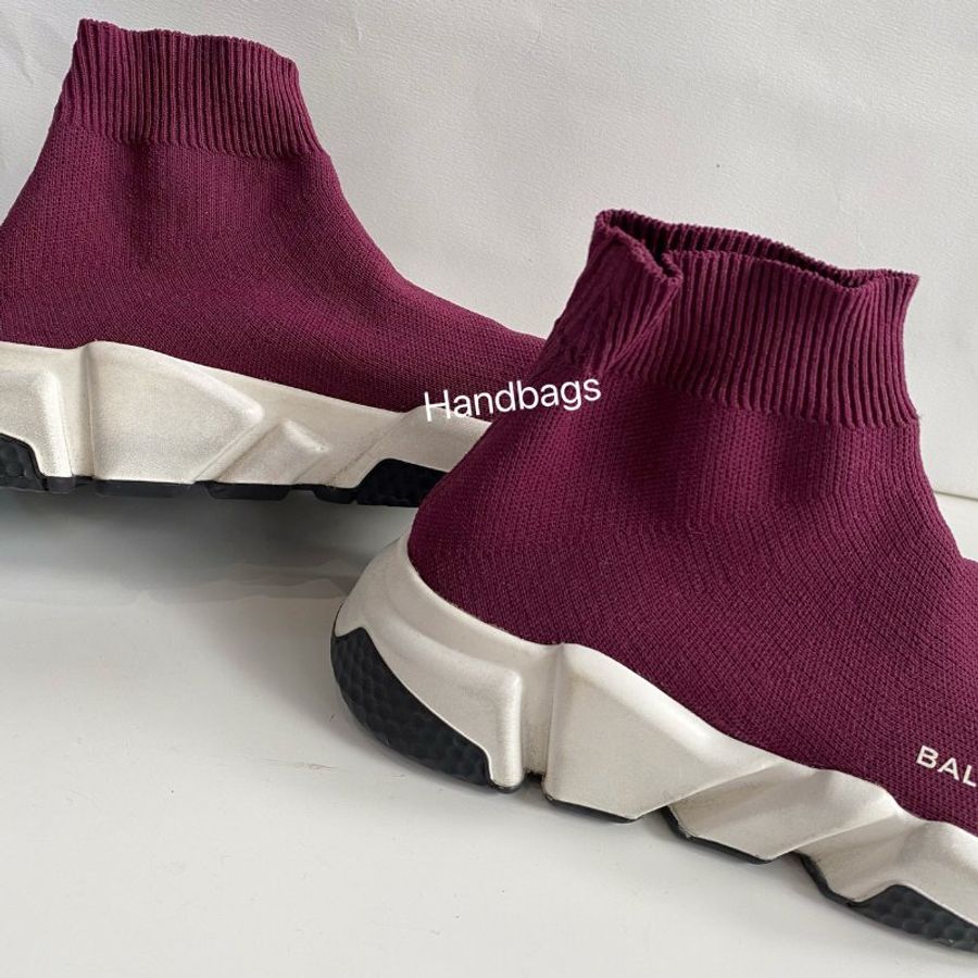 Balenciaga 酒紅 低筒 平底 襪套鞋 37號-4