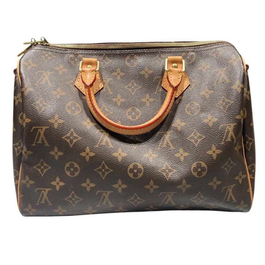 LOUIS VUITTON 路易威登 SPEEDY30 棕色 帆布 金釦-1