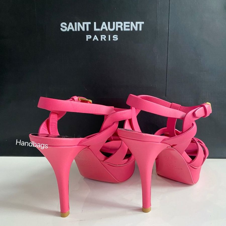 YSL 芭比粉 防水台 高跟涼鞋 36.5號-3