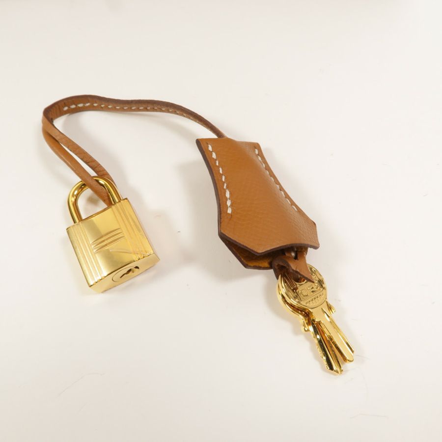 HERMES Epsom皮革Kelly 25手挽肩背兩用袋Gold-8