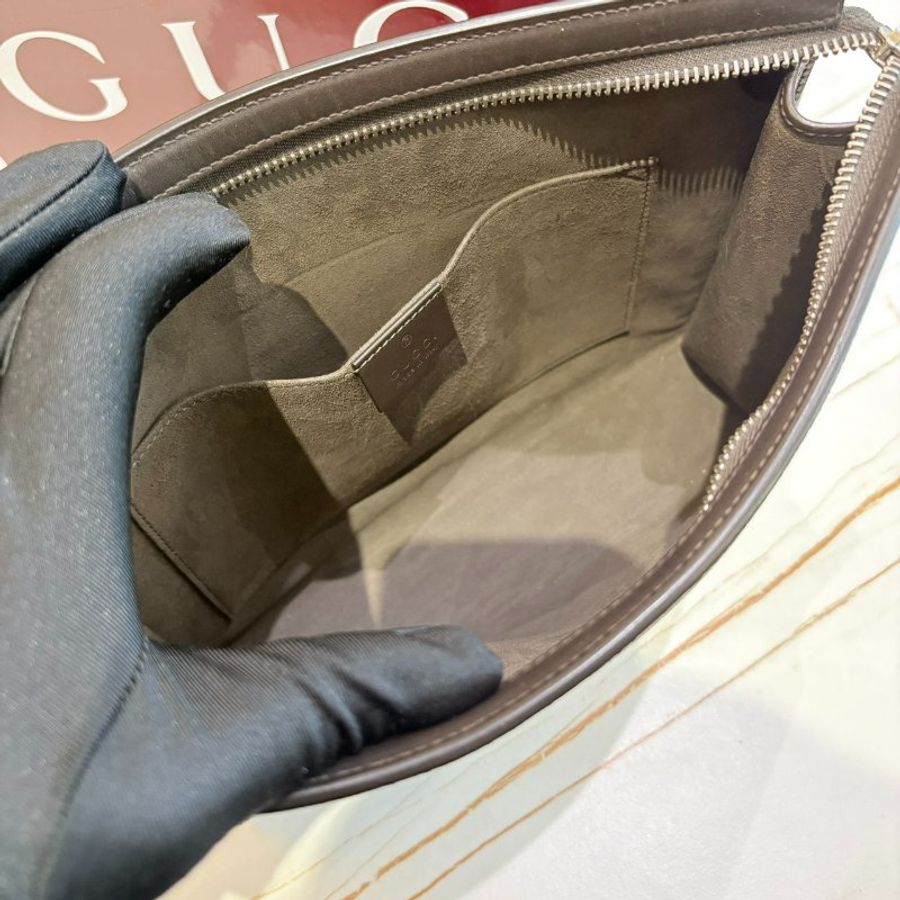 *SHIHNA名牌精品*Gucci GG Supreme 帆布織帶手拿包-6