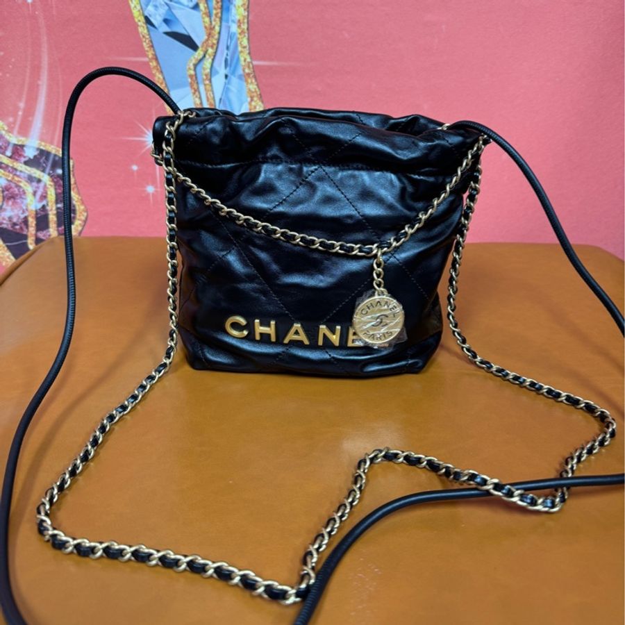 【撿漏價98新👍🏻全網性價比最高💫】Chanel/香奈儿 22 Bag 黑金小號 經典保值款-1