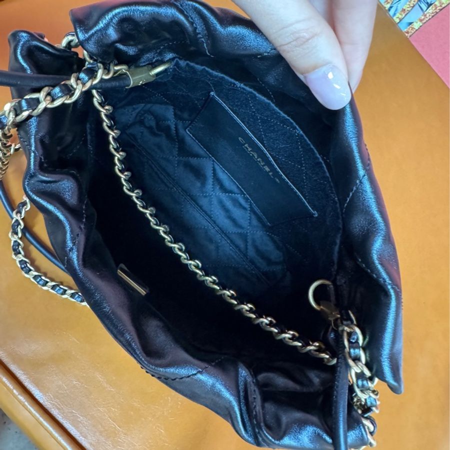 【撿漏價98新👍🏻全網性價比最高💫】Chanel/香奈儿 22 Bag 黑金小號 經典保值款-5