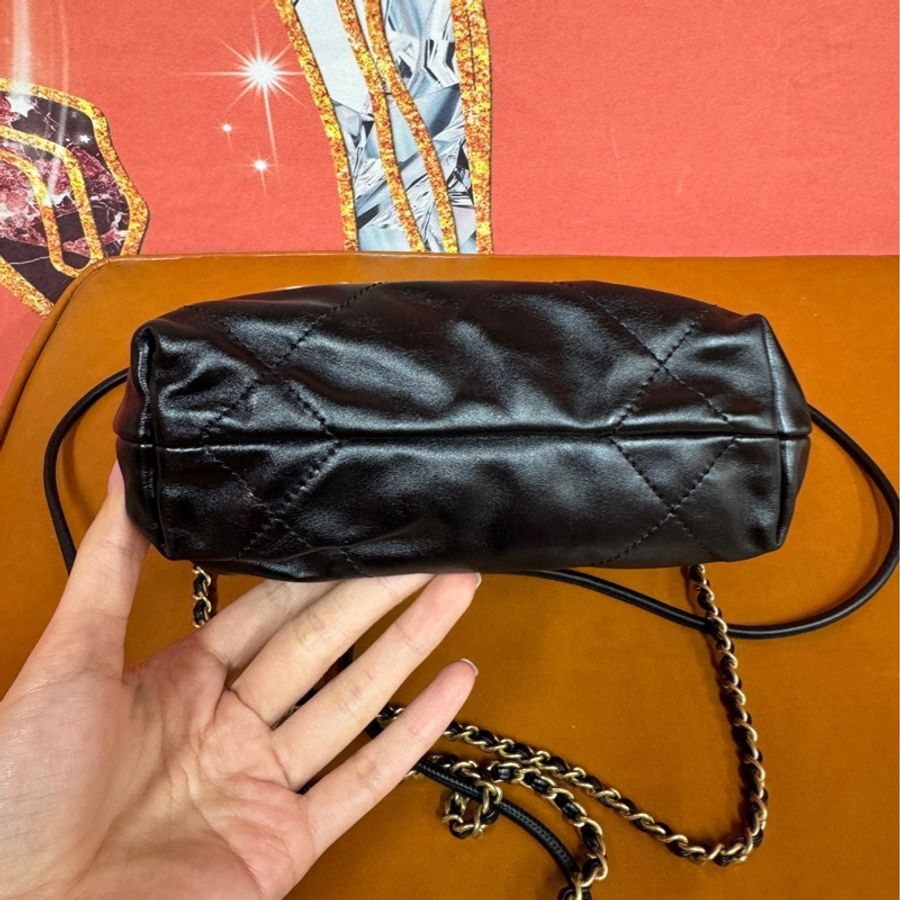 【撿漏價98新👍🏻全網性價比最高💫】Chanel/香奈儿 22 Bag 黑金小號 經典保值款-6
