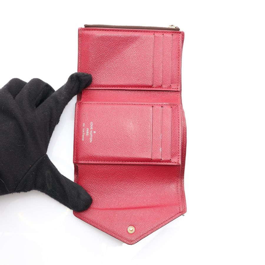 Victorine 扣式 三折短夾 棕色 原花帆布【LOUIS VUITTON LV 路易威登】 M41938-3