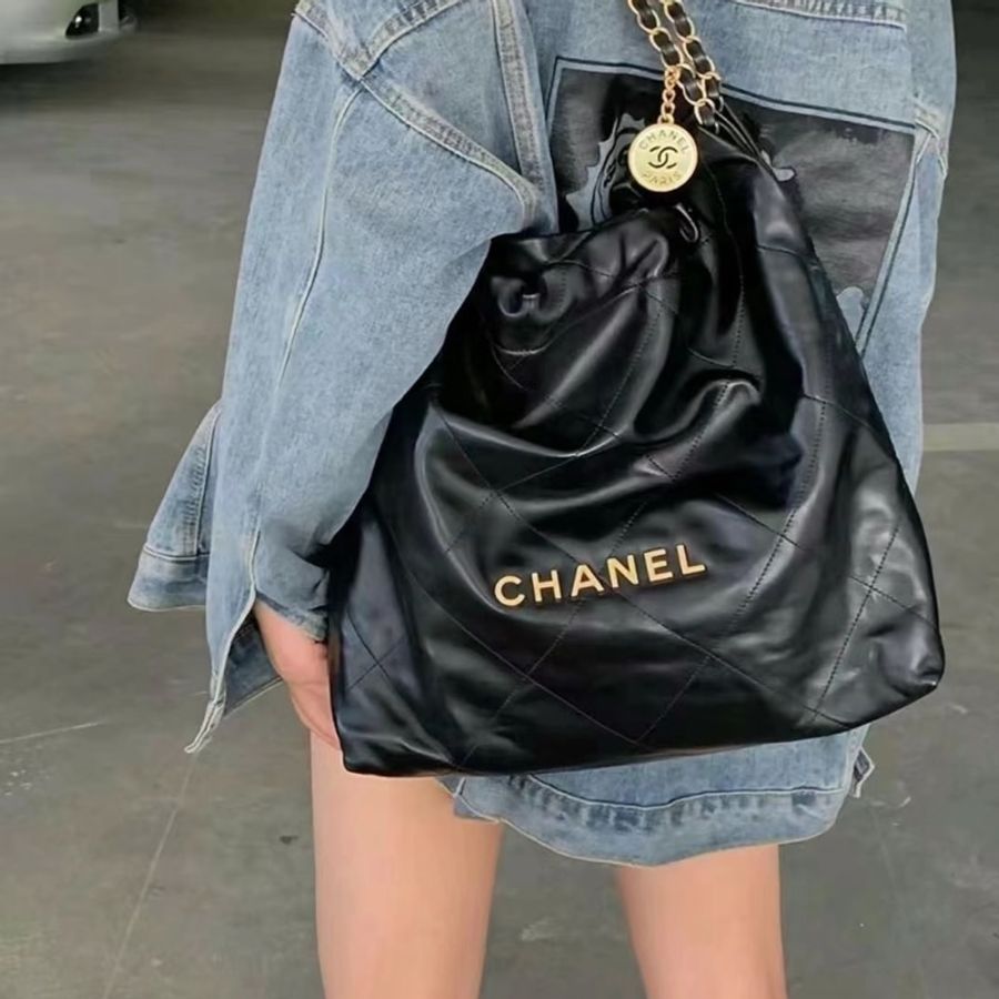 【撿漏價98新👍🏻全網性價比最高💫】Chanel/香奈儿 22 Bag 黑金小號 經典保值款-1