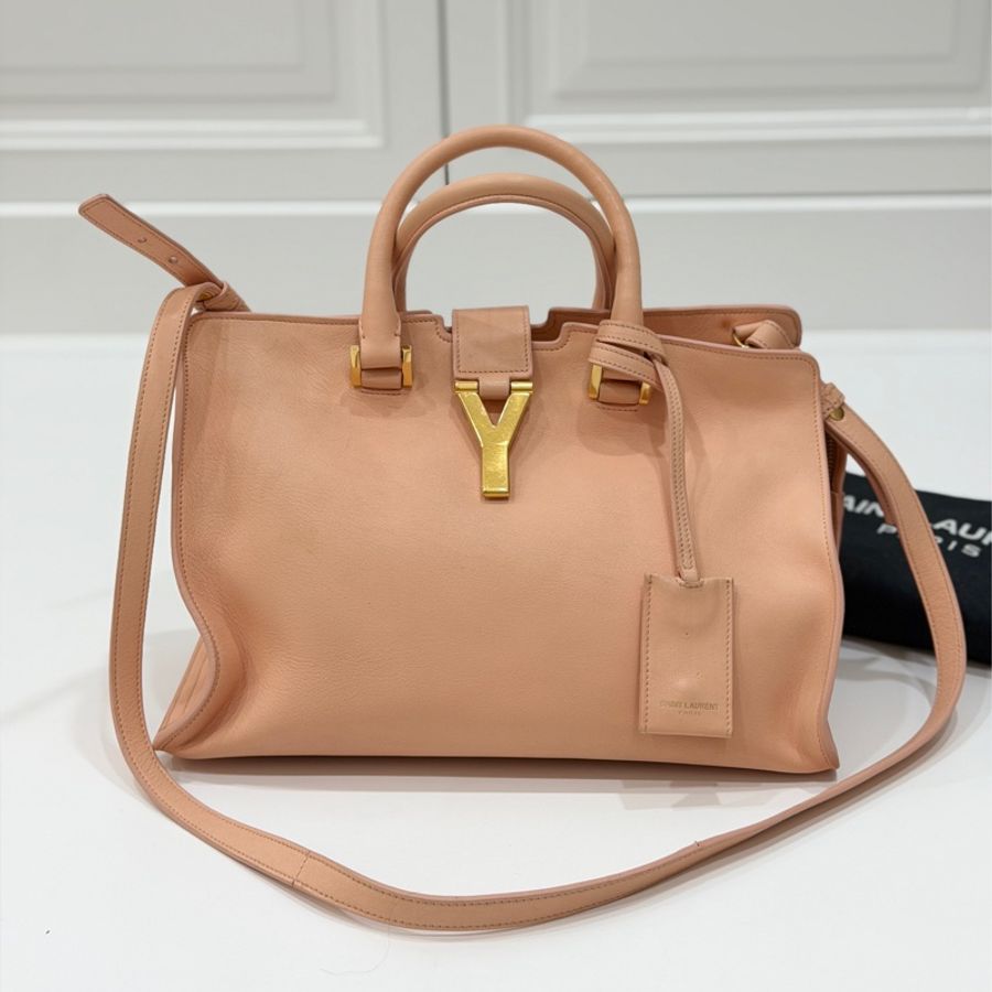 YVES SAINT LAURENT YSL 聖羅蘭 CABAS CHYC 粉色 手提包 醫生包 公事包 波斯頓包-0