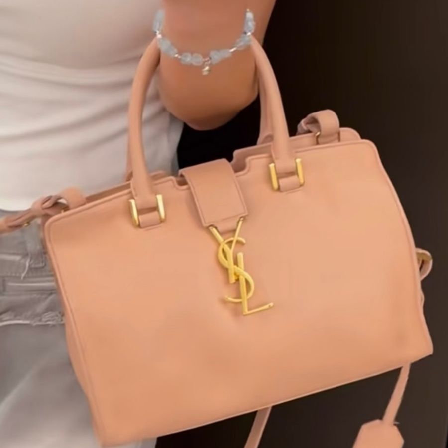 YVES SAINT LAURENT YSL 聖羅蘭 CABAS CHYC 粉色 手提包 醫生包 公事包 波斯頓包-3