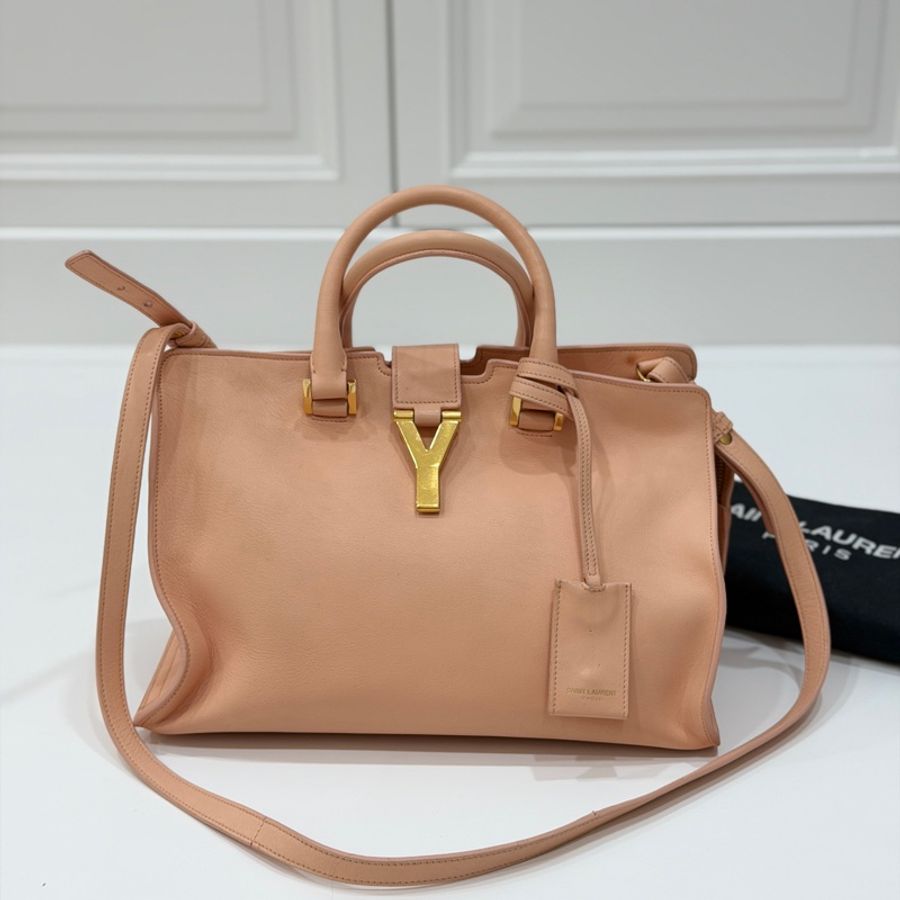 YVES SAINT LAURENT YSL 聖羅蘭 CABAS CHYC 粉色 手提包 醫生包 公事包 波斯頓包-5