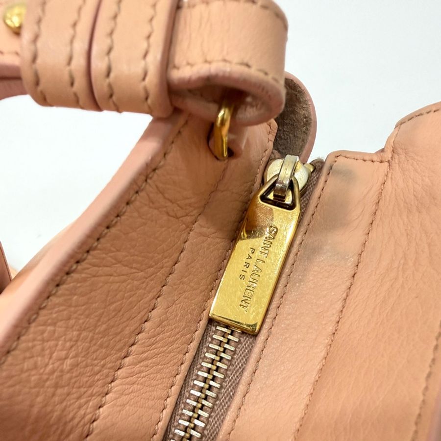 YVES SAINT LAURENT YSL 聖羅蘭 CABAS CHYC 粉色 手提包 醫生包 公事包 波斯頓包-10