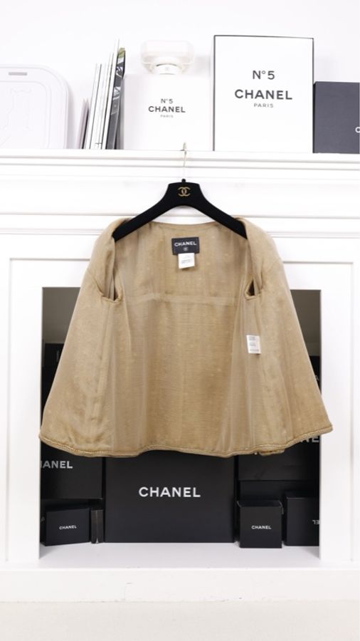 Chanel 12年孟买系列金色编织圆领阔型外套-4