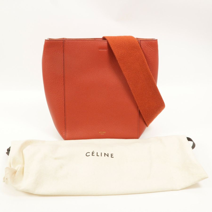 CELINE 牛皮皮革Sangle肩背袋-9