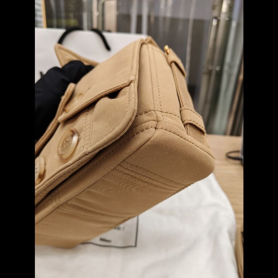 Moschino Tan Trench Details Biker Bag-6