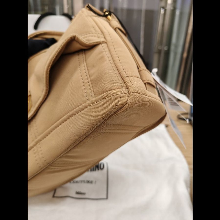 Moschino Tan Trench Details Biker Bag-8